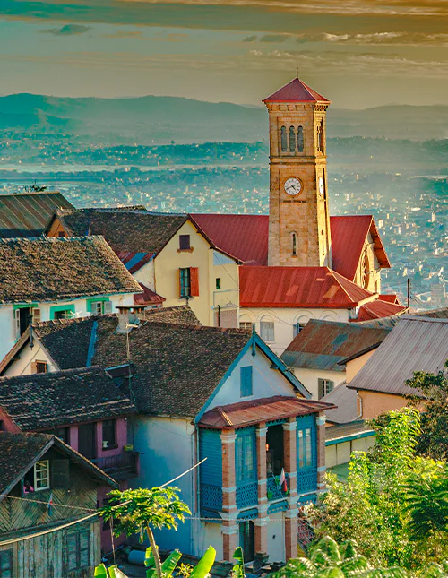 Blick auf die Stadt Antananarivo auf Madagaskar